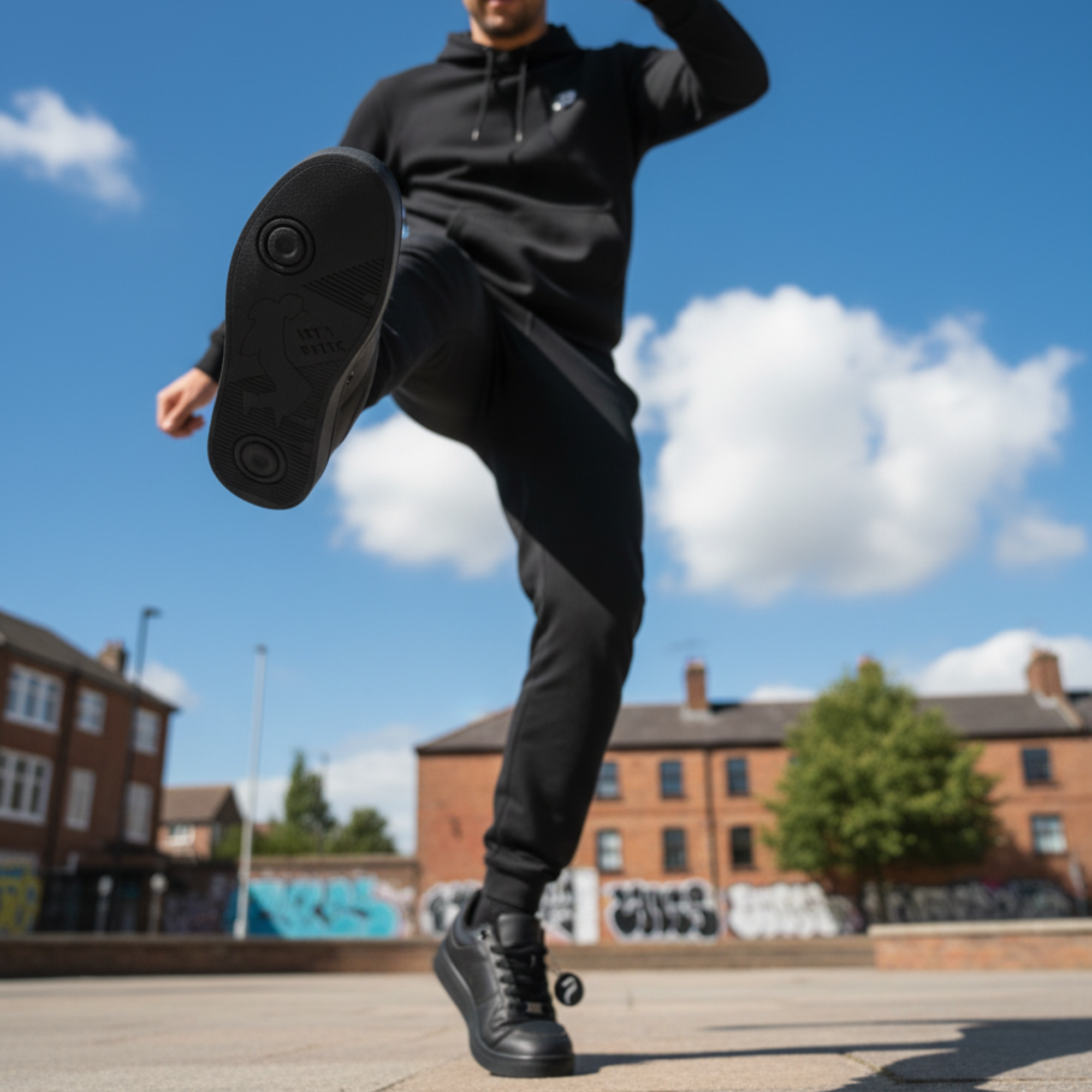 [FLOW ONYX] Unisex Low-Top Black Dance Sneakers