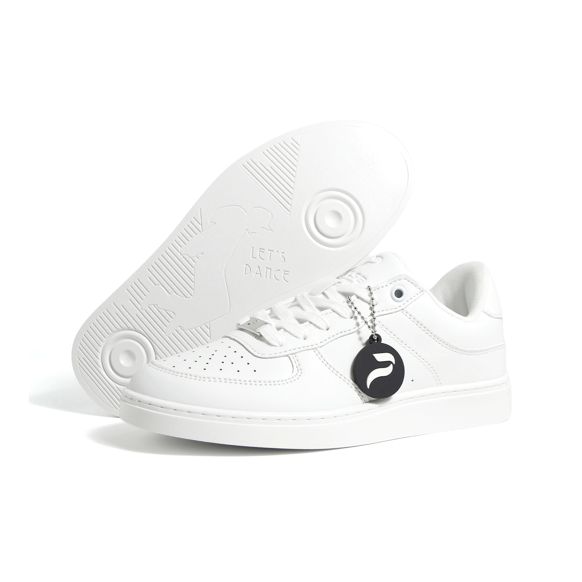 [FLOW WHITE] Unisex Low-Top White Dance Sneakers